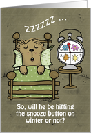 Happy Groundhog Day Sleeping Groundhog and Alarm Clock card
