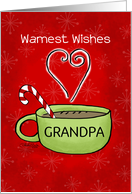 Customized Merry Christmas for Grandpa Candy Cane Cocoa Cup card