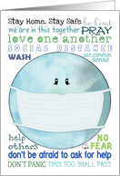 Encouragement During Covid 19 Global Pandemic Earth with Medical Mask card