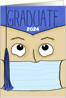 Customizable Graduation 2024 for Male Graduate COVID 19 Face Mask card