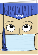 Customizable Graduation 2024 for Female Graduate COVID 19 Face Mask card