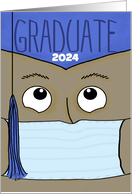 Graduation 2024 for Male Dark Skin Graduate During COVID 19 Face Mask card