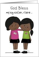 Happy Birthday Big Sister Claire Two Girls Arm in Arm card