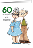 Growing Old Together 60th Anniversary Cute Old Couple card