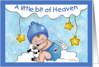 Baby Adoption Announcement Boy A Little Bit of Heaven card