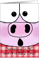 40th Birthday BBQ Invitation Pig Out card