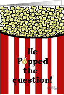 Engagement Announcement Popcorn Bucket He Popped the Question card