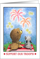 Lion and Lamb at Fireworks-Suppor Our Troops card