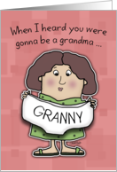 First Time Grandma Congratulations Granny Panties Brown Hair card