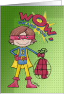 4th Birthday for Grandson Superhero Comic Style card