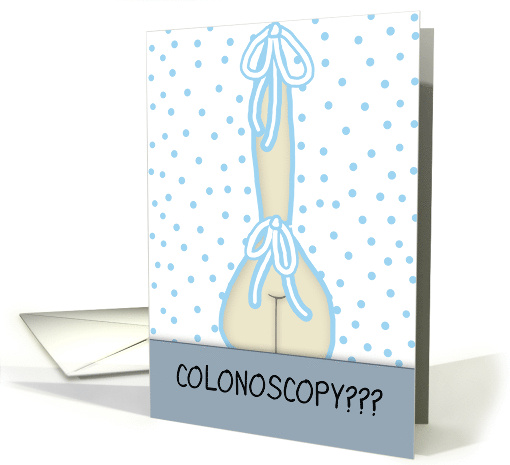 Colonoscopy Get Well Hospital Gown Light skinned Behind card (949269)