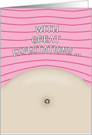 Pregnancy Announcement-Pregnant Belly (Light Skin) card