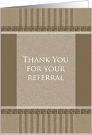 Business Thank You For Referral Card