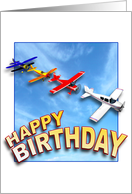 Airplanes Happy Birthday card