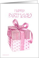Pink Giftbox Birthday card