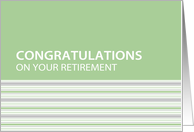 Pistachio Stripe Retirement Congratulations Card