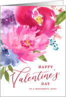 Happy Valentine’s Day Watercolor Bouquet to Aunt card