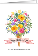 Mother’s Day Ice Cream Cone Flowers for Granddaughter in Law card
