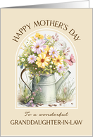 Mothers Day Granddaughter in Law Watering Can Bouquet card