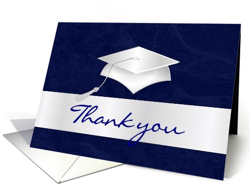 Graduation Thank You - Blue and Gray card (434576)