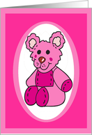 Pink Bear Baby Girl Adoption Announcement card