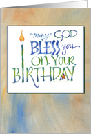 Birthday Blessings - Tan card
