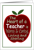 Heart of a Teacher, Big Red Apple card