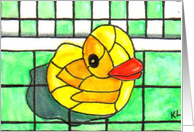 Mosaic BLANK INSIDE Rubber Duck card
