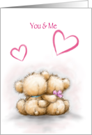 Love and Romance, Two Bears Cuddling On Back card