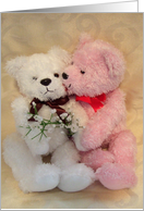 Teddy Bear Couple Kissing card
