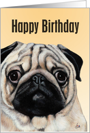 Pug Painting Birthday Card