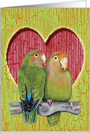 We’ve Eloped Party Invite Lovebirds Painting card