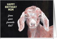 Personalized Card YOUR name etc Happy Birthday Goat Kid Painting for Mom card