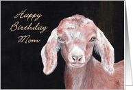 Happy Birthday Mom Goat Kid Painting card