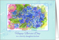 Happy Nurses Day Daughter in Law Hydrangea Flower card