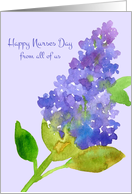 Happy Nurses Day From All of Us Purple Lilac card