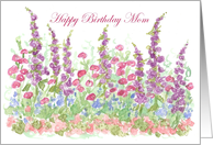 Flower Garden Happy Birthday Mom card
