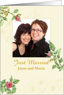 Just Married Lesbian Custom Wedding Announcement card