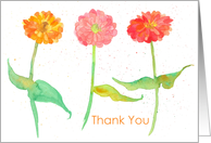 Business Thank You Client Meeting Zinnia Flowers Spatter card
