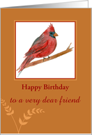 Happy Birthday Custom Name Red Cardinal card