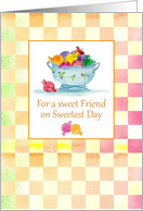 Friend Happy Sweetest Day Colorful Candy Pastel Checks card
