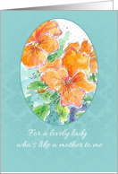 Happy Mother in Law Day Like A Mother to Me Orange Pansy card