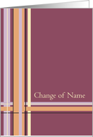 Change of Name Announcement Burgundy Stripe card