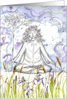 Happy Birthday Yoga Meditation Iris Flowers card