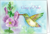 Change of Name Hummingbird Flowers card