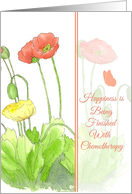Finishing Chemotherapy Congratulations Poppy Flower Watercolor Art card