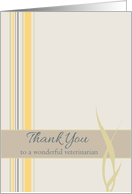 Thank You Veterinarian Yellow Stripes card