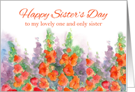 Happy Sister’s Day Only Sister Orange Gladiolas card