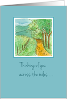 Happy Birthday Across The Miles Country Road Landscape card