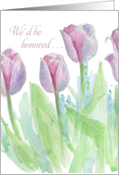 Wedding Ceremony Witness Invitation Tulip Flowers card